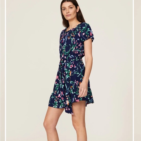 Excellent Condition Slate & Willow Navy Floral Mini Dress Size Medium - Picture 2 of 7